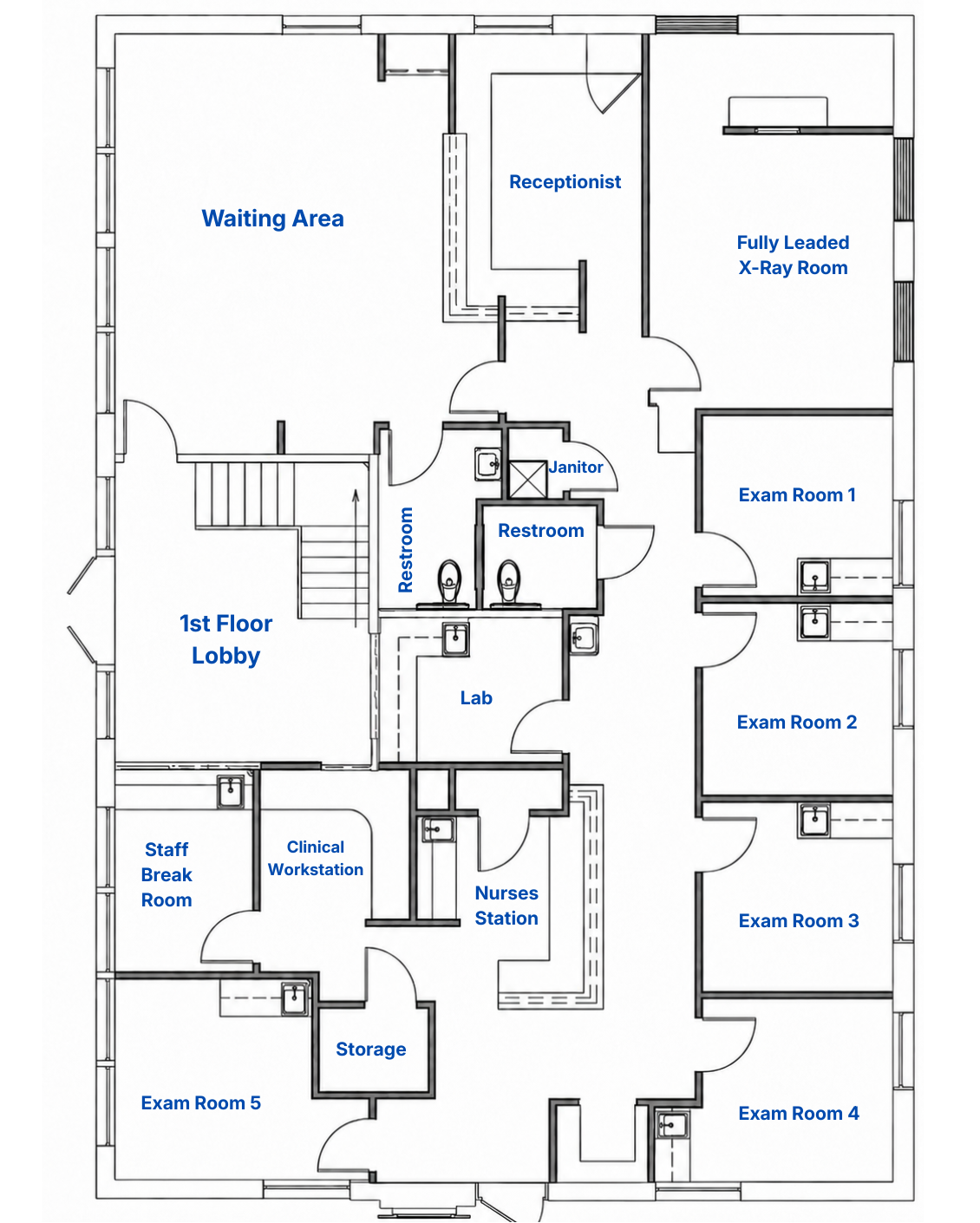 First floor plan of 1395 Route 539 — medical fit-out