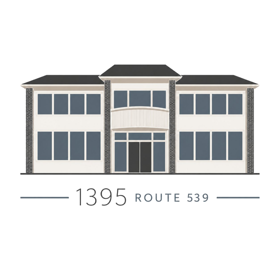 Architectural rendering of 1395 Route 539, a two-story professional building